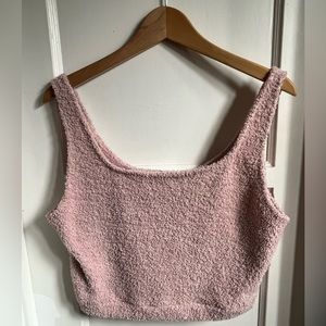 Fluffy Pink Crop Top